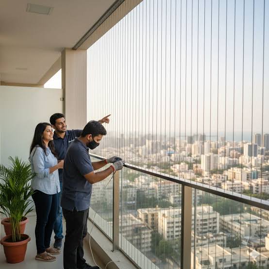 Invisible Grill in Katraj, Pune | Balcony & Window Safety Grill – Ideal Services